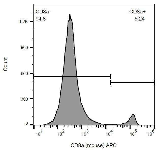 Monoclonal Rat anti-Mouse CD8A / CD8 Alpha Antibody (clone 53-6.7, APC, IHC)