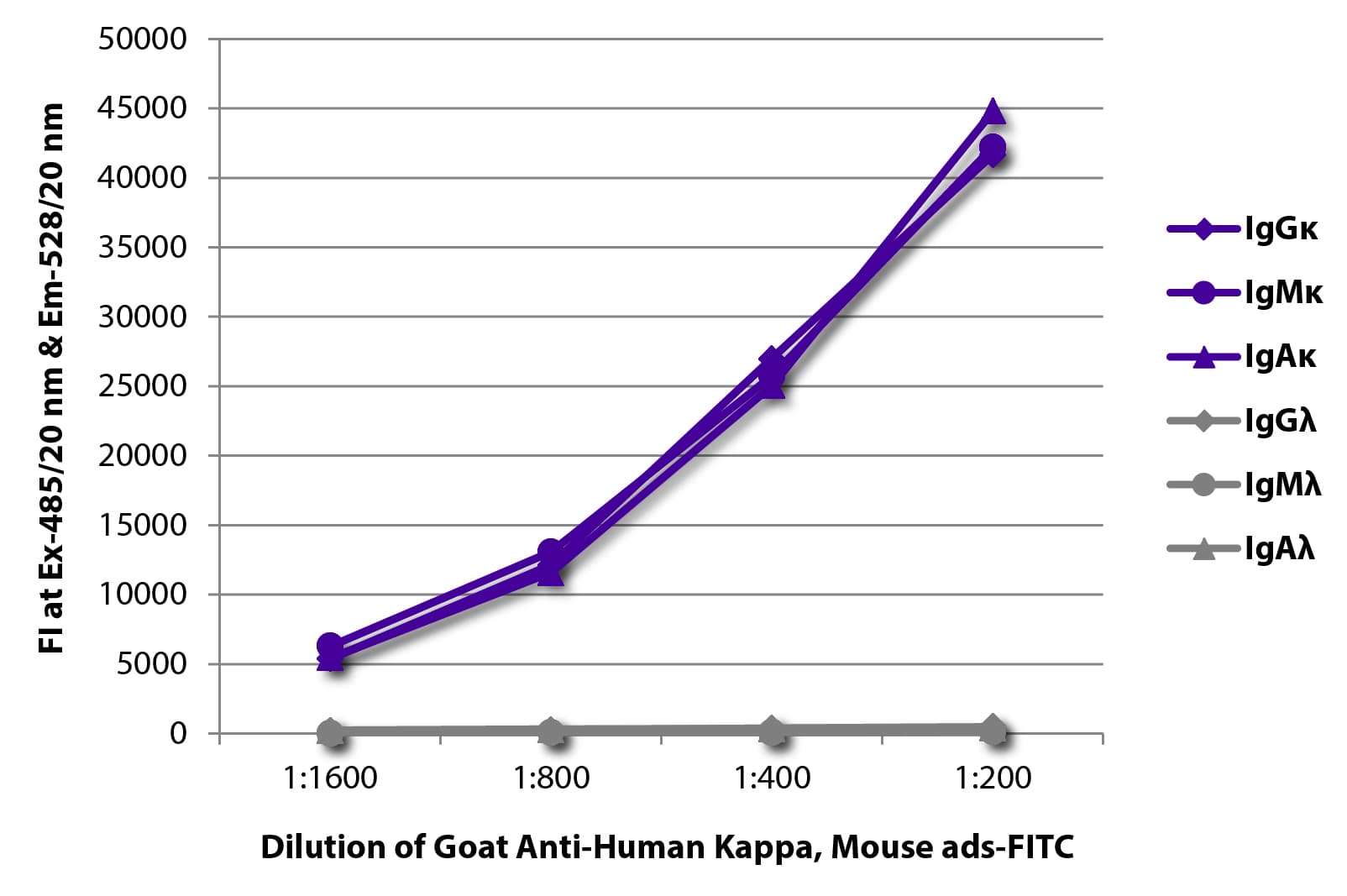 Goat Anti-Human Kappa Light Chain Secondary Antibody (FITC)